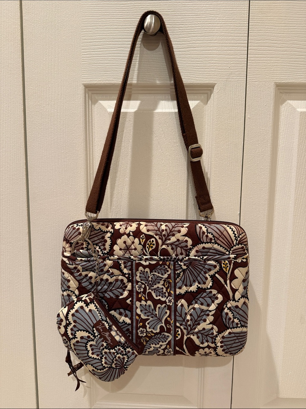 Vera Bradley hard crossover mini computer case with matching small wallet